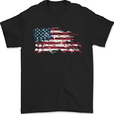 Distressed USA American Stars & Stripes Flag Mens T-Shirt 100% Cotton