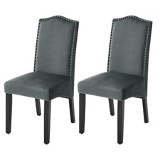 Pair of 2 Velvet Fabric Dining