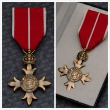 British Empire Medal OBE Medal Replica Badge with Collection Box