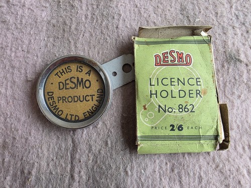 Vintage desmo tax disc licence - desmo,