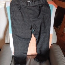 ladies dark grey mix office style trousers size 16  matalan bnwot 