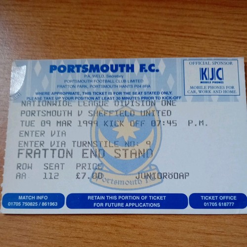 Ticket 1998 1999 3 - 1998/1999, 9/3/1999