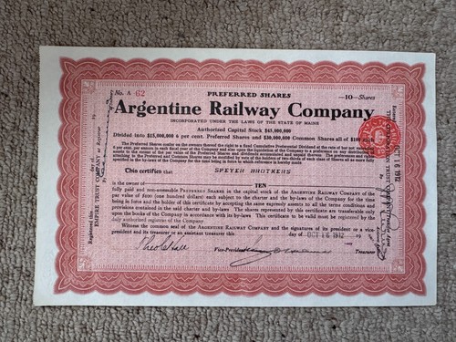 1912 argentine railway company - 1912,