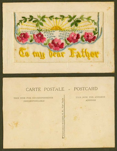 Ww1 silk embroidered old - ww1,