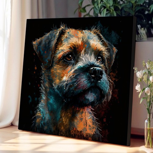 Border terrier painting - terrier, canvas