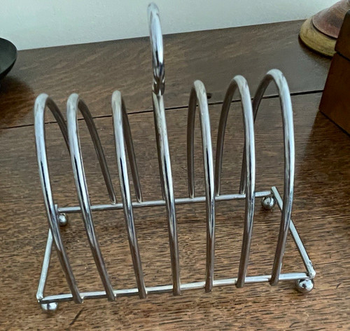 Silver metal slot toast rack - silver,