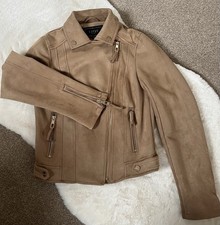 Lipsy Camel Suedette Biker Jacket