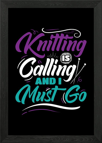 Knitting knitter framed wall - knitting,