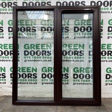 TRIPLE GLAZED ROSEWOOD WINDOW CASEMENT BROWN WOOD GRAIN UPVC PVCU EXTERNAL NEW