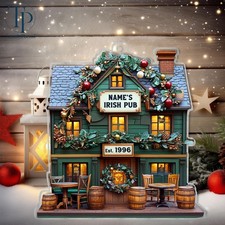 Irish Pub Ornament, Shamrock Gift, Lucky Christmas Decor