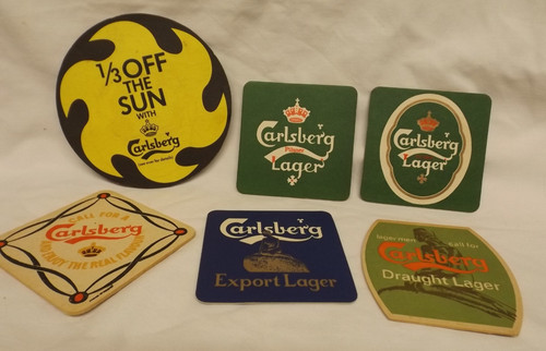 Carlsberg lager beer mats - 6, x