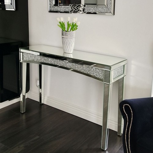 Silver mirrored console - mirrored, table