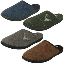 Mens Padders Stag Detailed Mule Slippers Stag