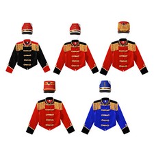 UK Kids Girls Long Sleeve Drummer Jacket Marching Band Botton Jacket Outerwear 