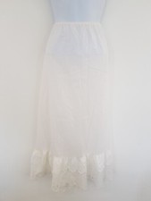 Vintage Petticoat Long Maxi Skirt Underskirt White Size 8 10 12 Broderie Anglais