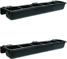 HF9BLACK Hook over Goat Trough Heavy Duty Galvanized Steel 9 Quart Feeder, Black