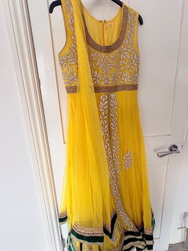 Yellow embellished anarkali - yellow,