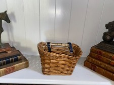 Vintage Childs Pannier Wicker Bike Basket Woven Cycle Handlebar Bicycle Kids