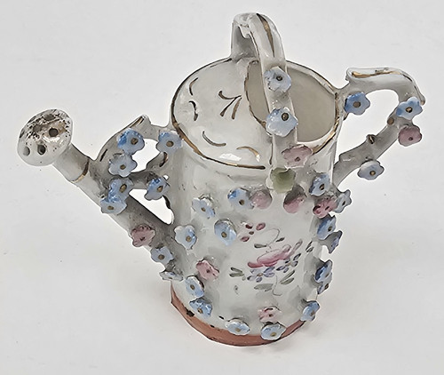 Antique porcelain watering can - porcelain,