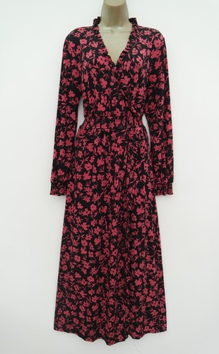 Apricot black pink - black, floral
