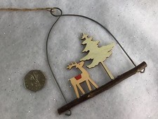 12cm Wooden Reindeer On A Log