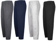 Mens Fleece Trousers Joggers Elasticated Cuff Relaxed Jogging Bottoms Trousers
