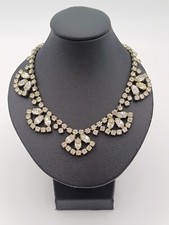 Vintage 1920s/30s Art Deco Silver Tone Paste Gem Detailed Necklace