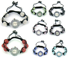 Shamballa bracelet watch crystal disco ball friendship macrame sparkling bead