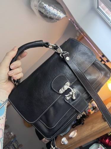 Hobbs leather bag top - top, handle