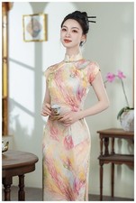 Elegant Pastel Floral Qipao