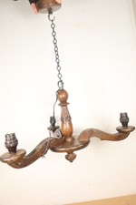 Vintage Carved Wood Chandelier