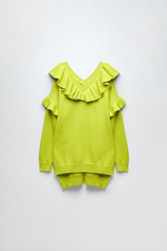 Zara florescent lime ruffled - florescent,