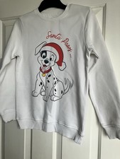 Kids Disney Dalmatians Santa Paws Jumper Age 9-10 Christmas Jumper
