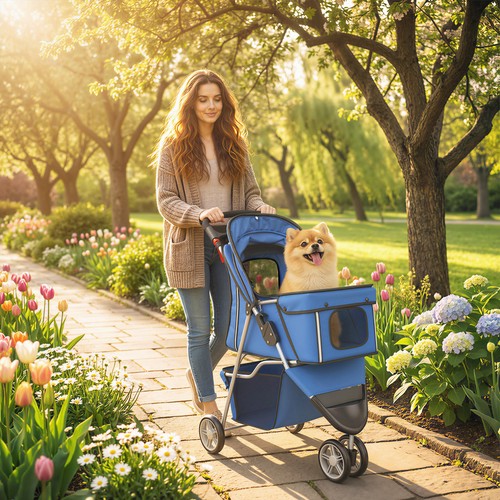 Pet travel stroller cat - stroller,