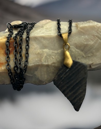 Irish bog oak pendant necklace - pendant,