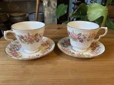 Colclough Wayside Bone China Cups and Saucer x 2. Excellent Condition