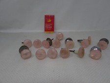 Vintage Pink Plastic Disc Door Drawer Handles Bundle  MA9
