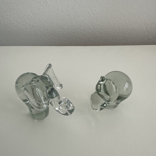 Pair vintage clear - clear, glass