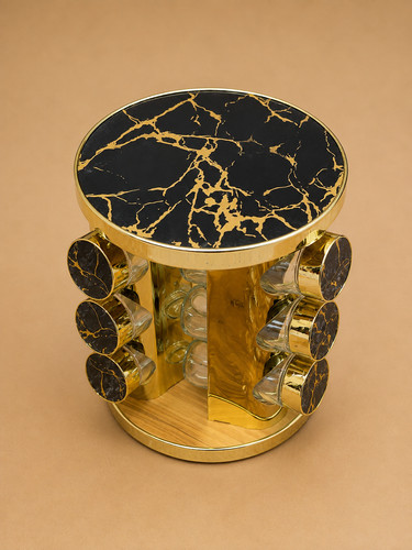 Jar gold rotating - gold, spice