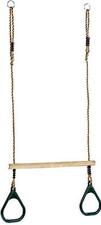 WOODEN TRAPEZE BAR WITH GREEN