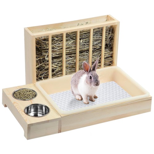 Wooden rabbit feeder - rabbit,