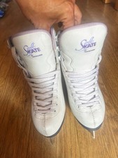 Jackson SoftSkate White Figure Ice Skates Girls Youth UK 1 w/ Blades