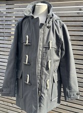 Aigle Mens Dark Grey Duffle Anorak Padded Hooded Jacket Labelled Size 44