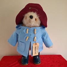PADDINGTON bear GABRIELLE 1972 19" tall  Dunlop blue boots original luggage tag