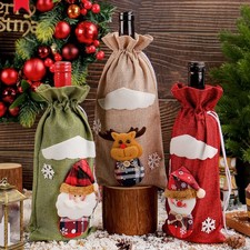 Set of Christmas Wine Bags