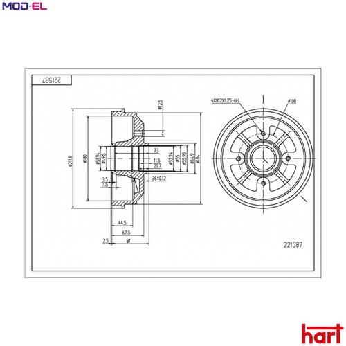 Brake drum 221 - drum,