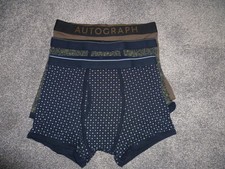 M&S Mens 3 Pack Cool&Fresh Cotton Boxer Shorts (S)  New