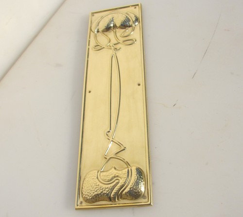 Brass finger plate - brass, push