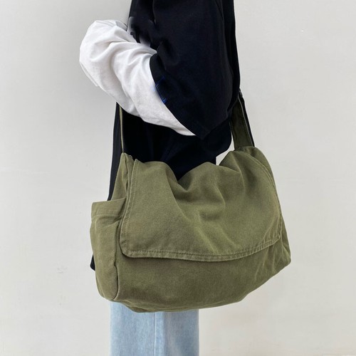 Canvas crescent shoulder bag - canvas,