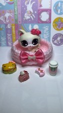 Littlest Pet Shop Crouching Pink Rose Cat Custom LPS OOAK with Accessories